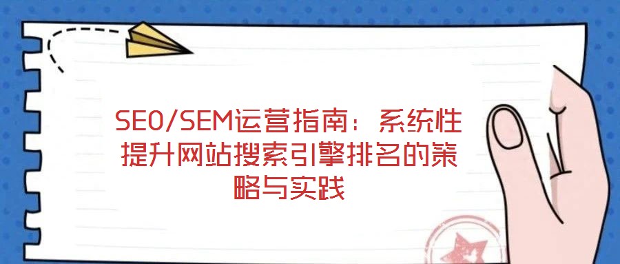 SEO/SEM運營指南:系統性提升網站搜索引擎排名的策略與實踐