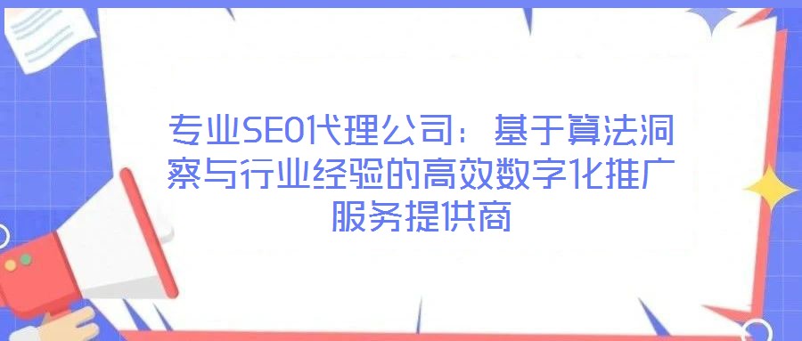 專業SEO代理公司：基于算法洞察與行業經驗的高效數字化推廣服務提供商