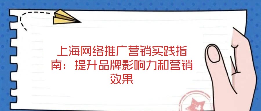 上海網(wǎng)絡(luò)推廣營銷實(shí)踐指南:提升品牌影響力和營銷效果