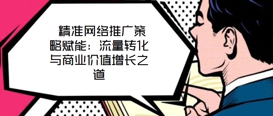 精準(zhǔn)網(wǎng)絡(luò)推廣策略賦能:流量轉(zhuǎn)化與商業(yè)價值增長之道