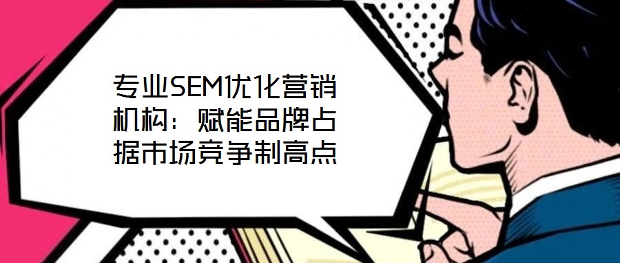 專業SEM優化營銷機構:賦能品牌占據市場競爭制高點
