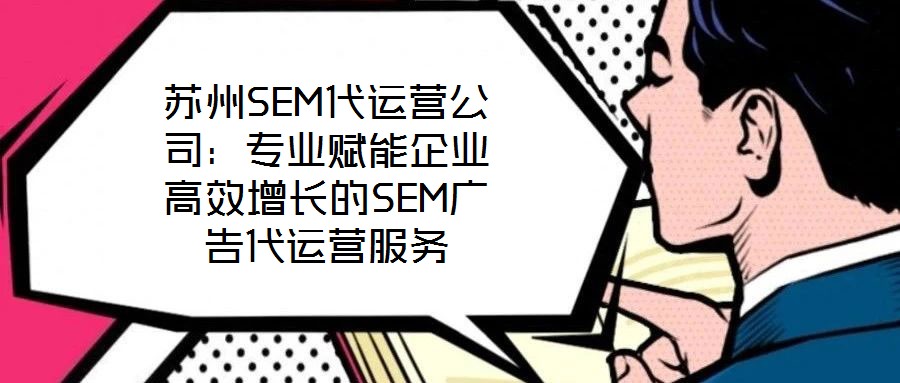 蘇州SEM代運營公司:專業(yè)賦能企業(yè)高效增長的SEM廣告代運營服務(wù)